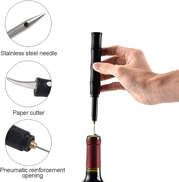 Yaonieo Air Pressure Pump Wine Opener, Needle Wine Cork