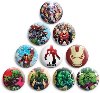 Super Heroes Marvel Comics Pinback Buttons Badge #1 (Set of 10) 1.25" ,New