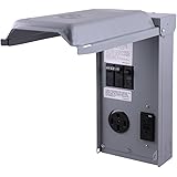 GE RV Outlet Box 70 Amp 120/240 Volt Unmetered with 50 Amp and 20 Amp GCFI Circuit Protected Receptacles