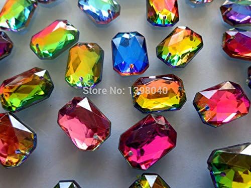 Big Promotion 13*18mm Multi -color Sew on Acryl Crystal Loose Bead Accessory Rhinestone Strass 100pcs/bag