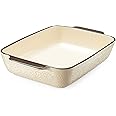 LIFVER Casserole Dish for Oven, 9x13 Ceramic Baking Dish, 115oz Large Lasagna Pan, Durable Deep Baking Pan with Handles, Oven Safe, Home & Kitchen Decor Gifts, Beige