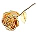 ZJchao 24K Gold Rose for Her, Dipped Gold Rose Eternity Love Real Golden Plated Preserved Eternal Flower with Rose Stand Present for Wife/Girlfriend/Couple (Gold)
