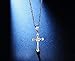 Move&Moving Silver Crystal Diamond Accent Cross Pendant Chain Necklace for Women Teenage Girls,with a Gift Box, Ideal Gift for Birthdays/Christmas/Wedding