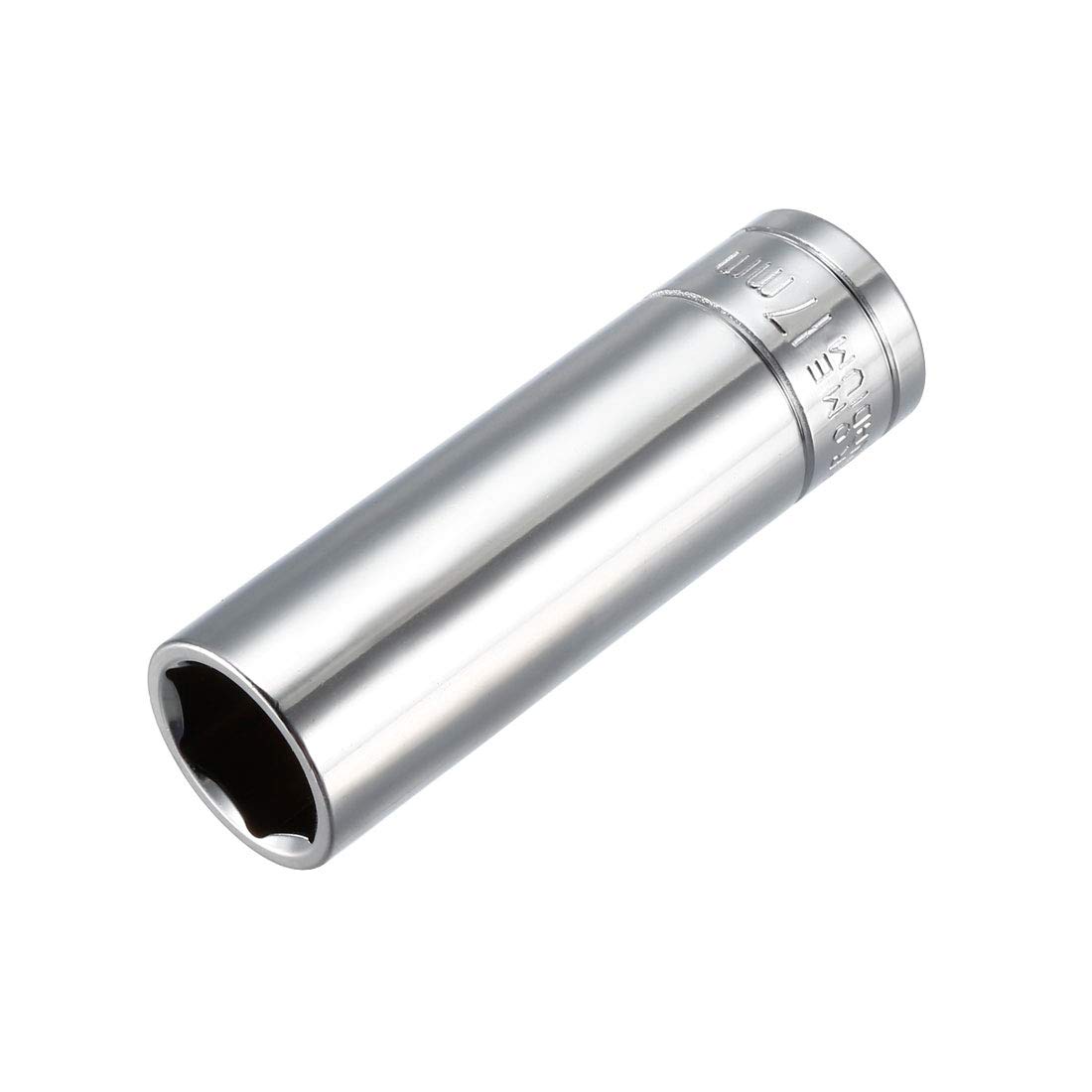sourcing map 1/2 Inch Drive 17mm 6-Point Deep Socket, Metric, Cr-V, 78mm Length