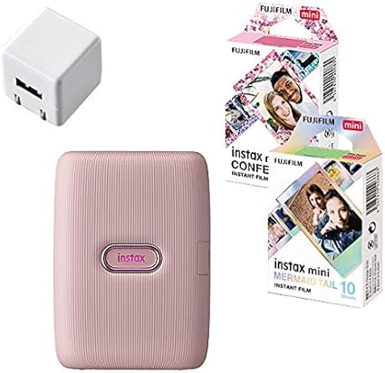 Amazon Co Jp セット品 4点セット 富士フイルム スマートフォン用プリンター チェキ Instax Mini Link ダスキーピンク アダプター フィルム2種 家電 カメラ