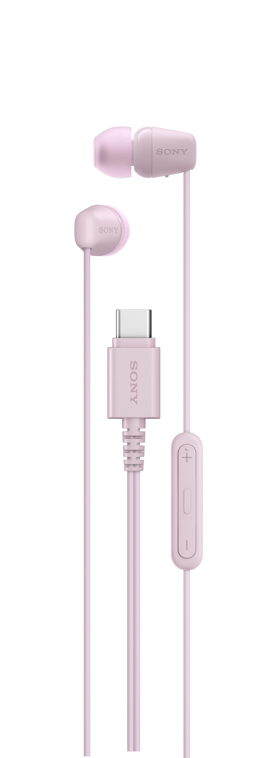 Sony IER-EX15C avec Micro – Écouteurs filaires USB-C pour Android, iPhone, Ordinateur Portable et PC – Câble Anti-enchevêtrement – Parfaits pour Les Voyages et Une Utilisation Quotidienne – Rose