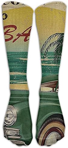 Nostalgic Welcome To CubaCompression Socks Graduated Athletic &amp; Medical For Women, Running, Flight, Travel, Nurses, Pregnant - Boost Performance, Blood Circulation &amp; Recovery