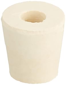 Rubber Stopper- Size 3- Drilled