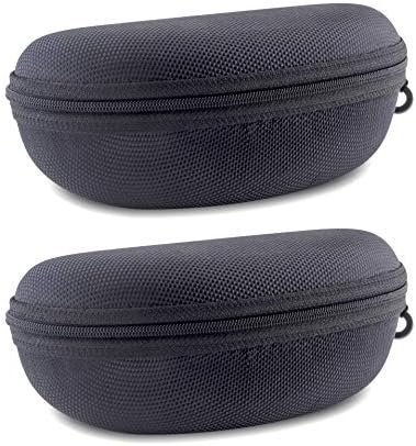 Dio Moda Unisex Semi Hard Zipper Pouch for Sunglasses (Black)