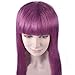Purple Hairpiece w/Wig Cap Cosplay Costume Party for Women Girls