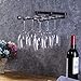 Stemware Wine Glass Rack Wall Mountable Heavy Duty Thick Wrought Exquisite bronze black powder coating 2 Rows 10.2 Inch Deep,Metal Storage Hanger for Kitchen or Bar