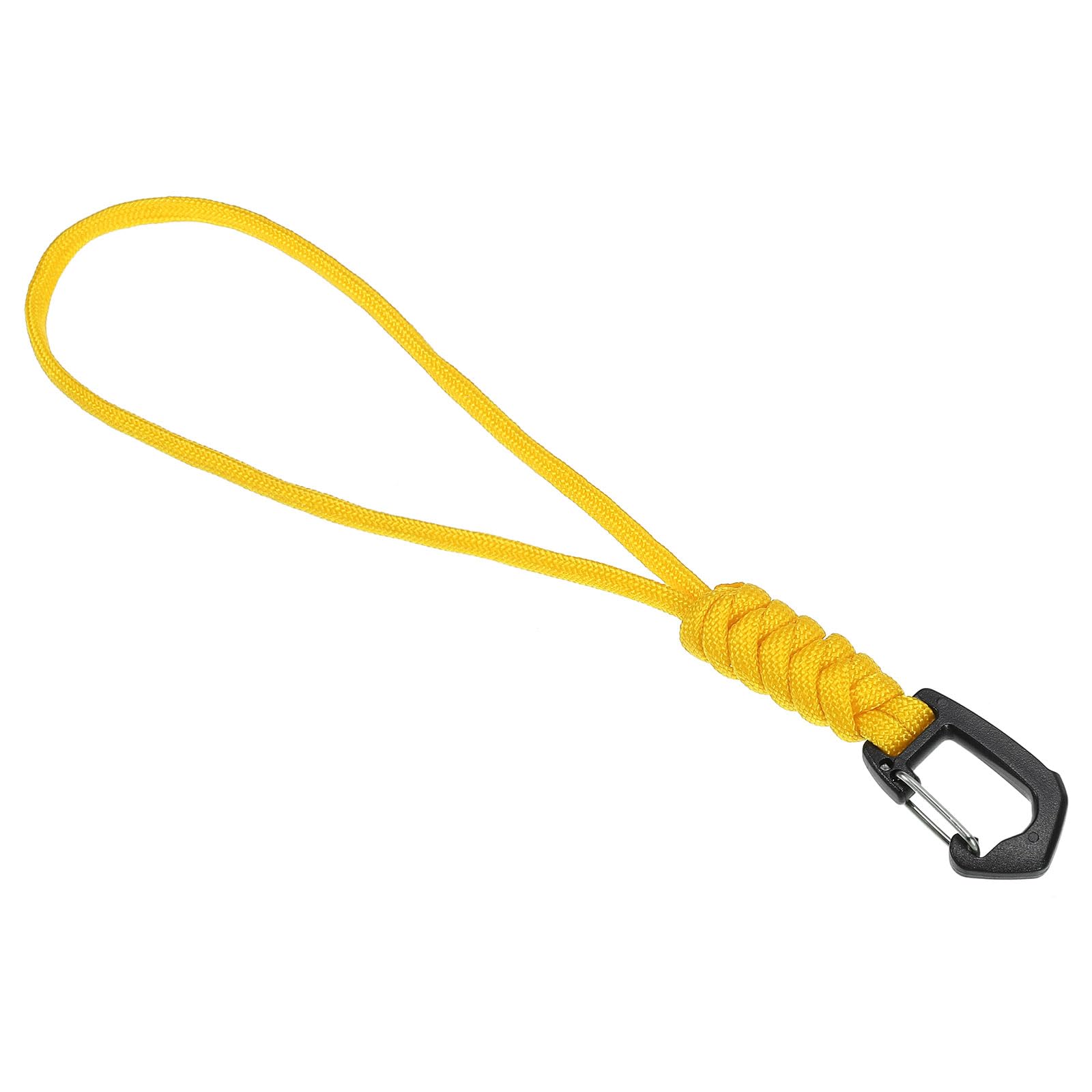 PATIKIL Badge Lanyard 8.6 Inch, Necklace Keychain Cord Metal Clasp Hook Ring Strap for Keys Whistle ID Card Badge Holder, Yellow