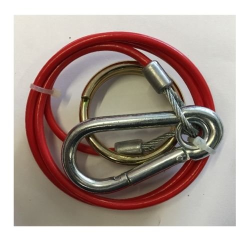 Cavo Di Rottura Per Rimorchio Maypole MP498B – PVC Rosso Con Moschettone E Anello – 2mm X 1 Metro – Omologato
