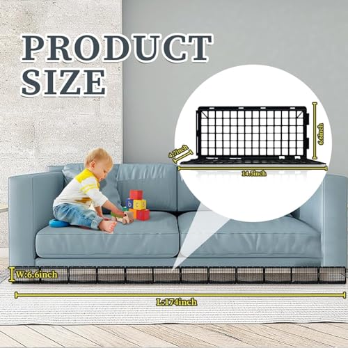 Ssumght Under Couch Blocker, Under Bed Blocker for Pets Toys Barrier,12 Pack Furniture Couch Guards Bumper for Stopping Cats Dogs from Getting Under Sofa Gap,37 * 17cm,Total Length 442cm