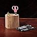 YOURNELO Solid Wooden Stump Pen Pencil Holder Desk Organizer Accessories