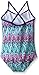 Kanu Surf Girls' Layla Beach Sport Banded 1 Piece Swimsuit, Candy Purple Chevron, 8