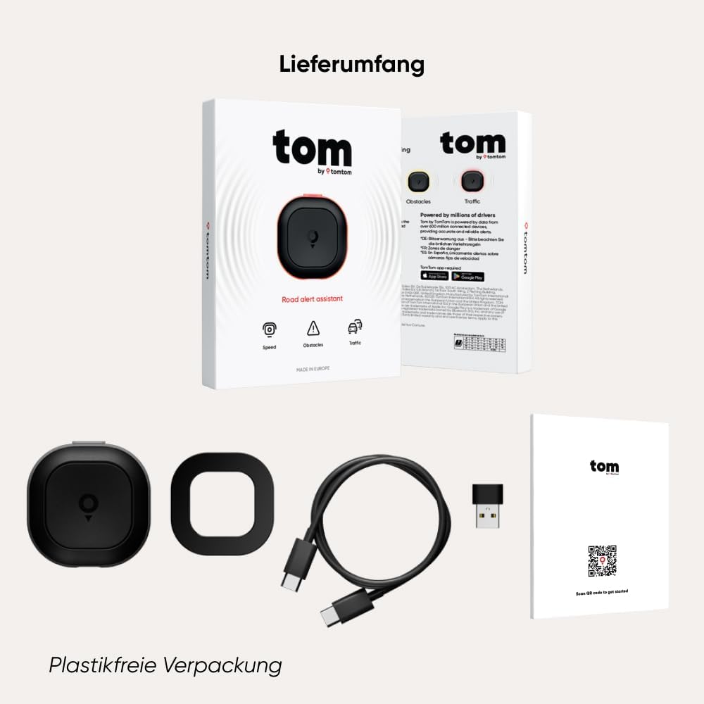 TomTom Verkehrs-Assistent Tom [Neue Software März ’26] (Radarkamerawarnungen, Warnungen vor Staus, Hindernissen und Geschwindigkeitsüberschreitungen, kompatibel mit CarPlay und Android Auto) 9