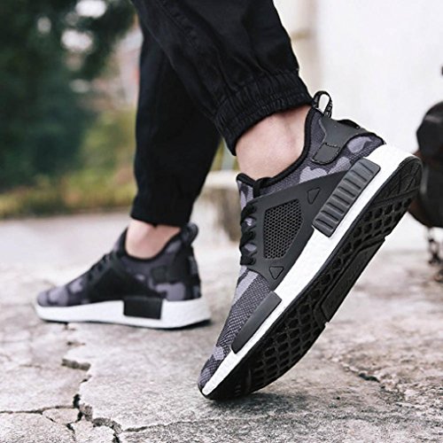Sunfei Men's Athletic Fashion Casual Sneakers Outdoor Running Breathable Sports Shoes (43, Gray) - Thumbnail 7