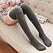 Sankuwen 1 Pair Knee Thigh Winter Soft Warm Lace Sock Legging (Dark Grey)