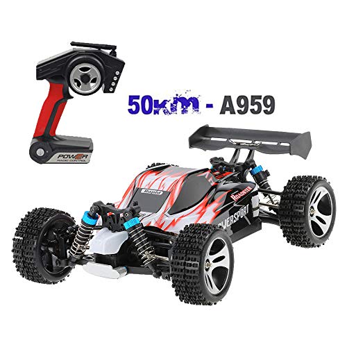 Fullfun 1:18 4WD 50km/h High Speed Off-Road Car Radio Fast 2.4G RC Racing Car Remote Control Wltoys A959 Toy Gift (Red) - Thumbnail 3