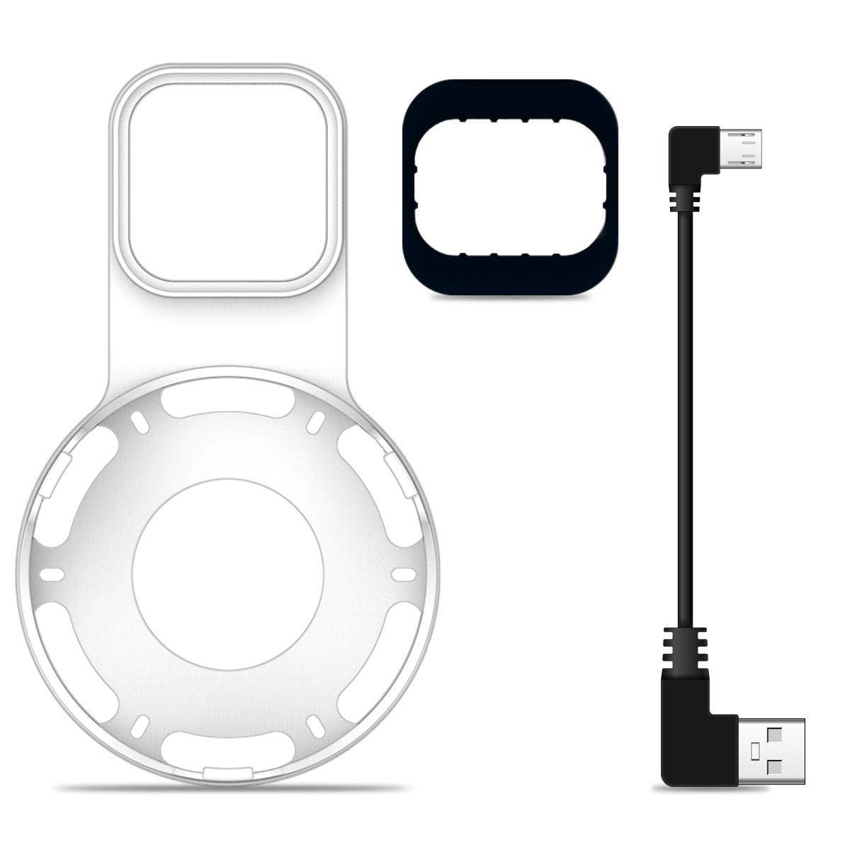 Echo Dot Wall Mount Outlet Hanger - Idealife Speakers Holder for Dot 2nd Generation Speaker Alexia Echo Dot Bracket Plug Mount with Alexa Short Charging Cable, Space-Saving Speaker Hanger (White)