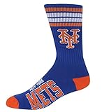 New York Mets 4 Stripe Deuce Crew Socks Men's Size Medium 5-10
