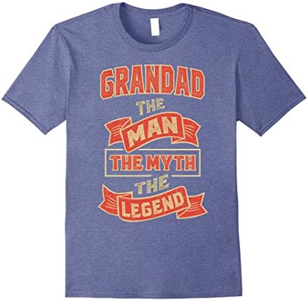 Mens Grandad The Myth T-shirt Gifts! XL Heather Blue