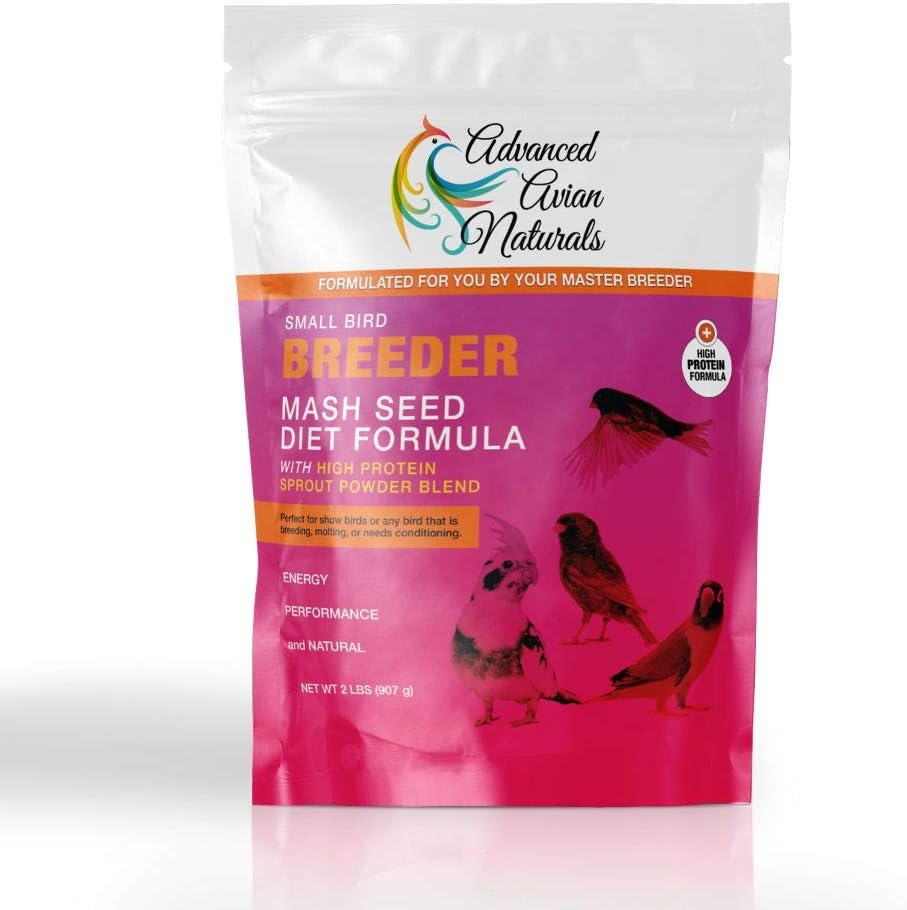 Advanced Avian Naturals Small Bird Breeder Mash Diet Formula Feed for Birds 2 lbs.