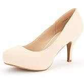 DREAM PAIRS Tiffany Women's Classic Elegant Versatile Low Stiletto Heel Dress Platform Pumps Shoes
