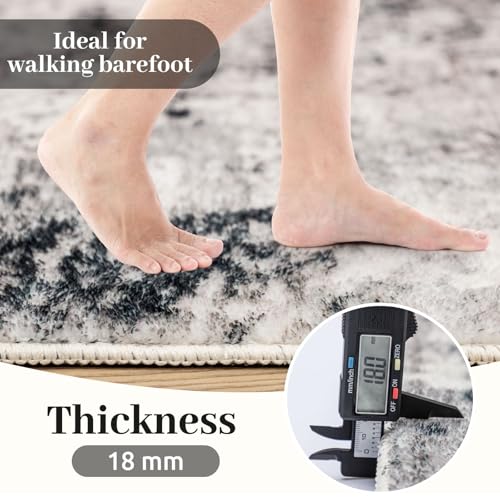 Calore Rugs for Living Room Soft Modern Carpet Non-Slip Bedroom Rug Large Short Pile Area Rugs Home Decor (Grey-Multi, 200 x 300 cm)