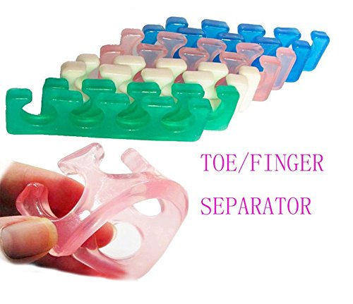 Hosaire 1 Pair Toe Separators, Soft Two Silicone Finger Toe Spacers, Great Toe Cushions, Apply Nail Polish During Pedicure Manicure