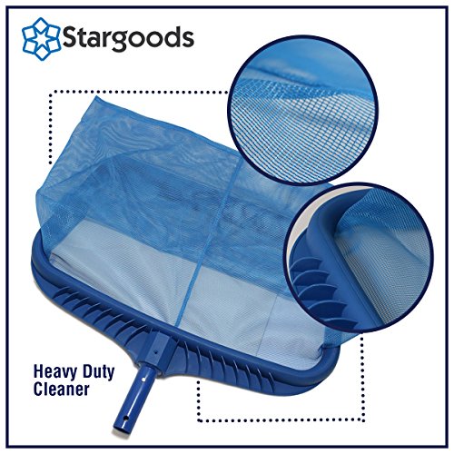 Stargoods Pool Skimmer - Heavy Duty Cleaner Tool & Net Bag Leaf Cleaning & Floating Thermometer Pack - Thumbnail 6