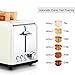 Toaster 2 Slice, Retro Small Toaster with Bagel, Cancel, Defrost Function, Extra Wide Slot Compact Stainless Steel Toasters for Bread Waffles, Cream