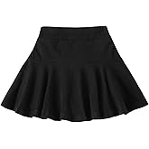 Neutocd Toddler Baby Girls Skirts Skorts Elastic Girl Pleated Skirts Kid Casual Stretch Waist Skater Skort Built in Shorts
