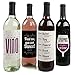 Sip Happens - Funny Gift for Women - Wine Bottle Label Stickers - Set of 4