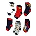 Superman Toddler 6 pk Crew Socks (3T/4T, Superman Whap!)