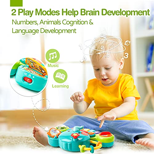 Hahaland Baby Toy from 6 Months Girls, Elephant Music Toy, Motor Skills Toy, Musical Instruments with Light and Sound, Children's Keyboard Baby Toy from 1 Year Girls Boys