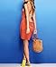 Baonmy Womens Bikini Cover Up Spaghetti Strap Backless Beach Dress Swimwear (Orange)