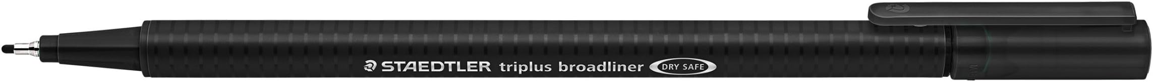 Triplus Broad Liner Superfine Metalclad Tip Pen Set - Pack of 10 (Black)