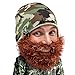 Beard Head Bushy Duke Beard Beanie - Original Handmade Knit Hat and Removable Beard Brown