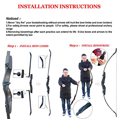 D&Q Hunting Bow and Arrow Set Archery Set Takedown Recurve Bow Right