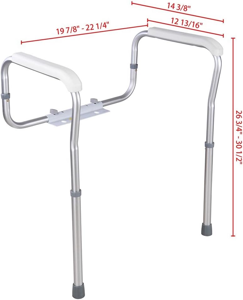AW Adjustable Toilet Safety Frame Rail 375lbs Grab Bar Support Assist for Elderly Seniors Handicap Disabled: Home & Kitchen