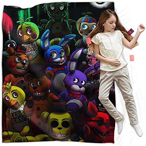 Cute Cartoon Throw Blanket Lightweight Fuzzy Super Soft Warm Blanket for Bed Sofa Travel Kids Teens Gift 50\