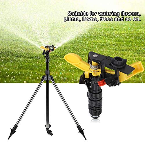 Dewin Tripod Irrigation Sprinkler - Stainless Steel Tripod Water Irrigation Tool, Plastic Sprinkler Auto System, Garden Lawn Supplies