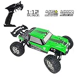 RC Cars Tecesy 1/12 Scale 4WD Off Road Remote Control Cars with LED Lights, 2.4GHz Radio Remote Control Truck Monster, High Speed Crawler RC Car for Adults & Kids（Yellow）