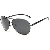 J+S Premium Ultra Sleek, Military Style, Sports Aviator Sunglasses, Polarized, 100% UV protection (Large Frame)