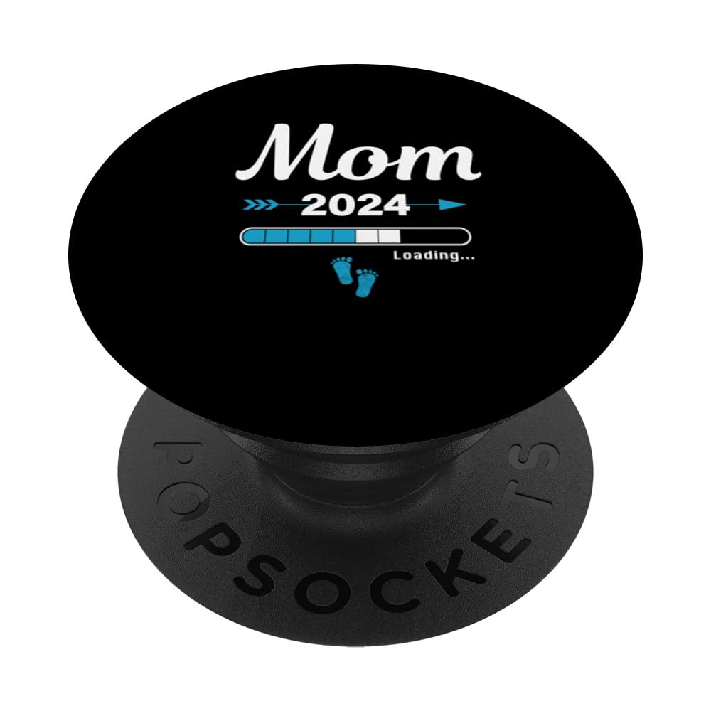 Mom 2024 Loading Mother Mama Mummy To Be Baby Pregnancy PopSockets Swappable PopGrip