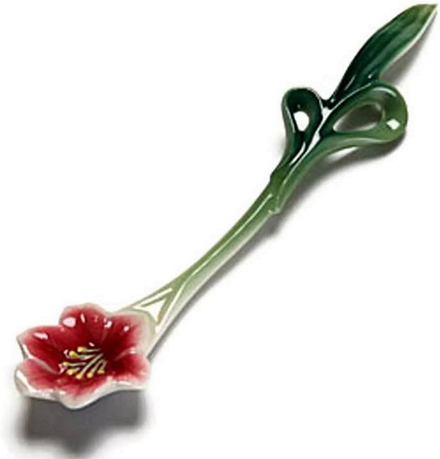 Retired Franz Fine Porcelain Autumn Lily Flower Design Spoon in Gift Box