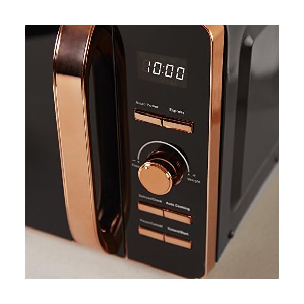 Tower-Digital-Solo-Microwave-with-6-Power-Levels-60-Minute-Timer-Defrost-Function-800-W-20-Litre-Black-and-Rose-Gold Tower T24021 Digital Microwave with 60-Minute Timer and 8 Autocook Settings, 20L, 800W Black and Rose Gold, pack 1