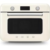SMEG COF01Countertop Combi Oven - Multi-Function Grill, Air Fry, Steam, Bake, Convection, Defrost, and Warm, 10 Cooking Functions - Made In Italy (Cream)